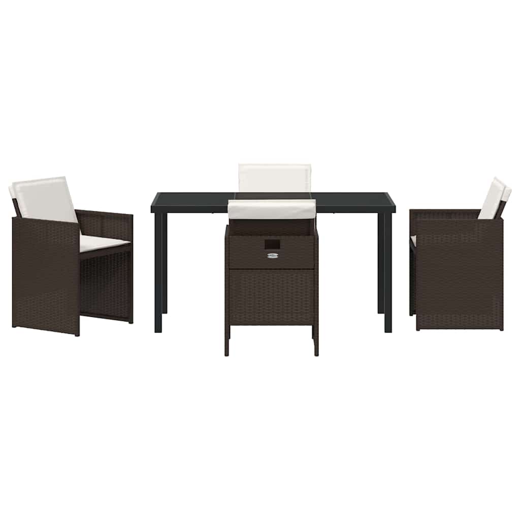 Have Spisebordssæt 5 stk. Brun polyrattan