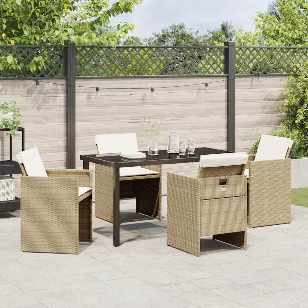 Have Spisebordssæt 5 stk. Beige polyrattan