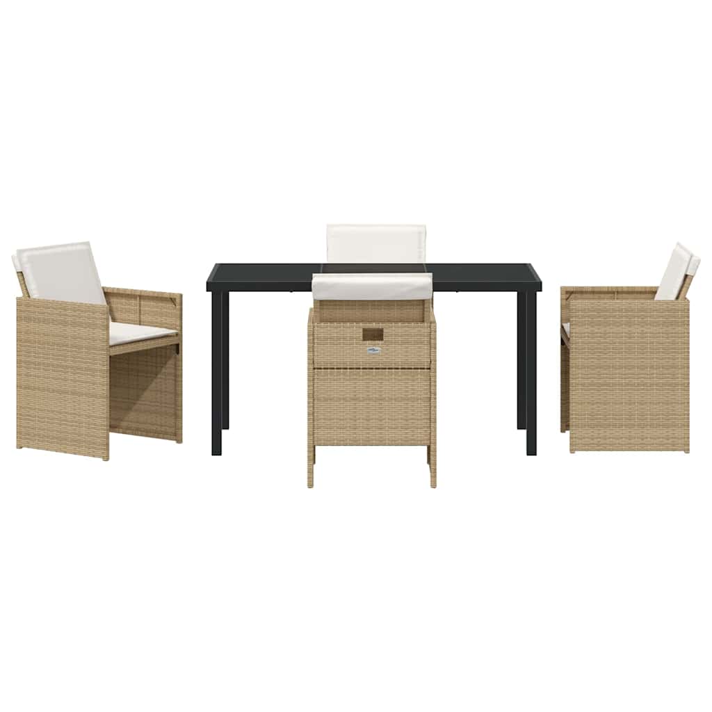 Have Spisebordssæt 5 stk. Beige polyrattan