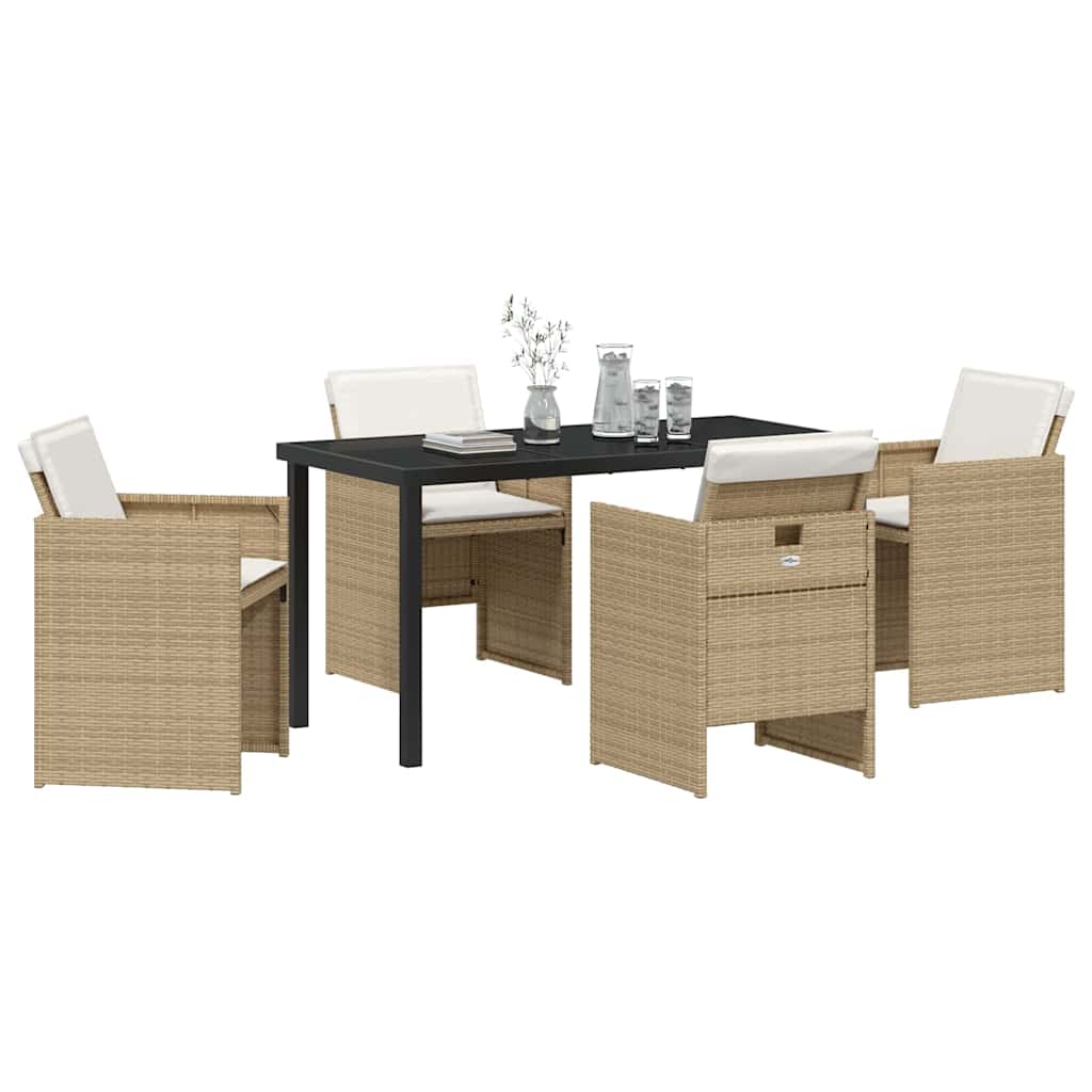 Have Spisebordssæt 5 stk. Beige polyrattan