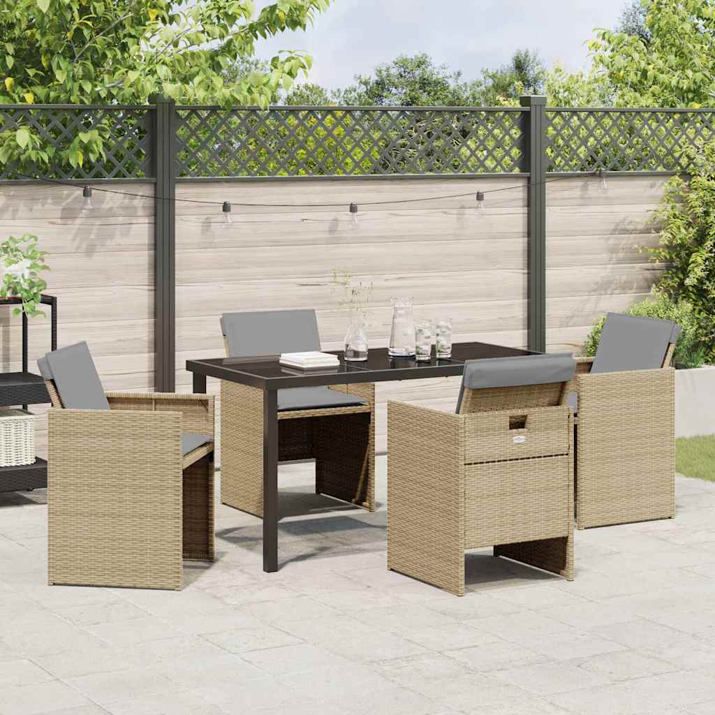 Have Spisebordssæt 5 stk. Beige polyrattan