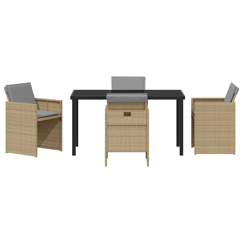 Have Spisebordssæt 5 stk. Beige polyrattan
