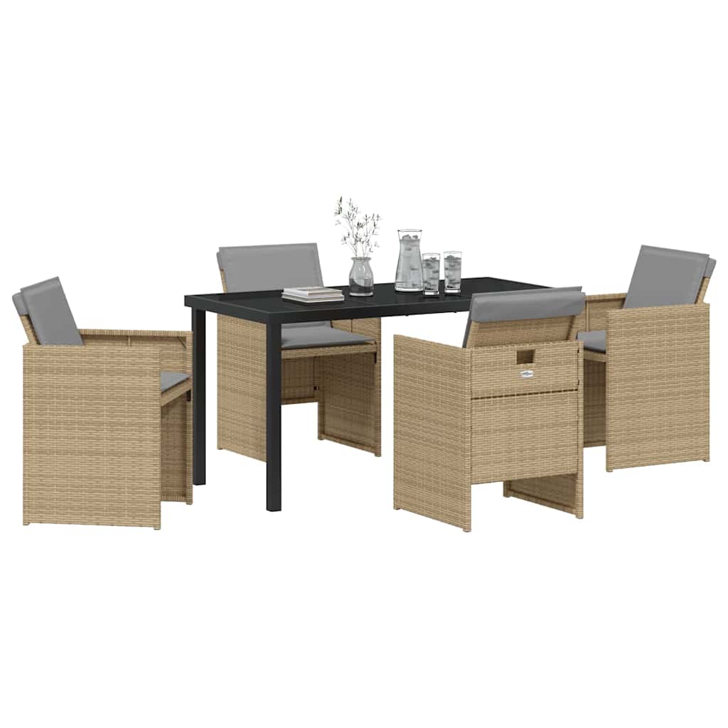 Have Spisebordssæt 5 stk. Beige polyrattan