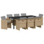 Have Spisebordssæt med pude 9 pcs Beige polyrattan