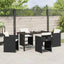 Have Spisebordssæt 5 stk. Sort polyrattan