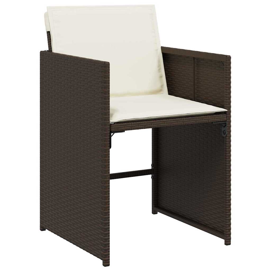 Have Spisebordssæt 5 stk. Brun polyrattan