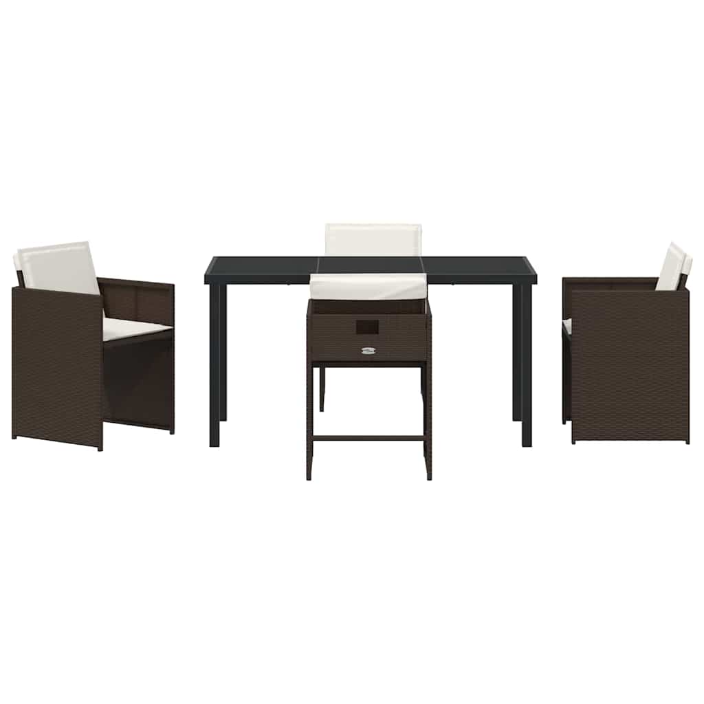 Have Spisebordssæt 5 stk. Brun polyrattan