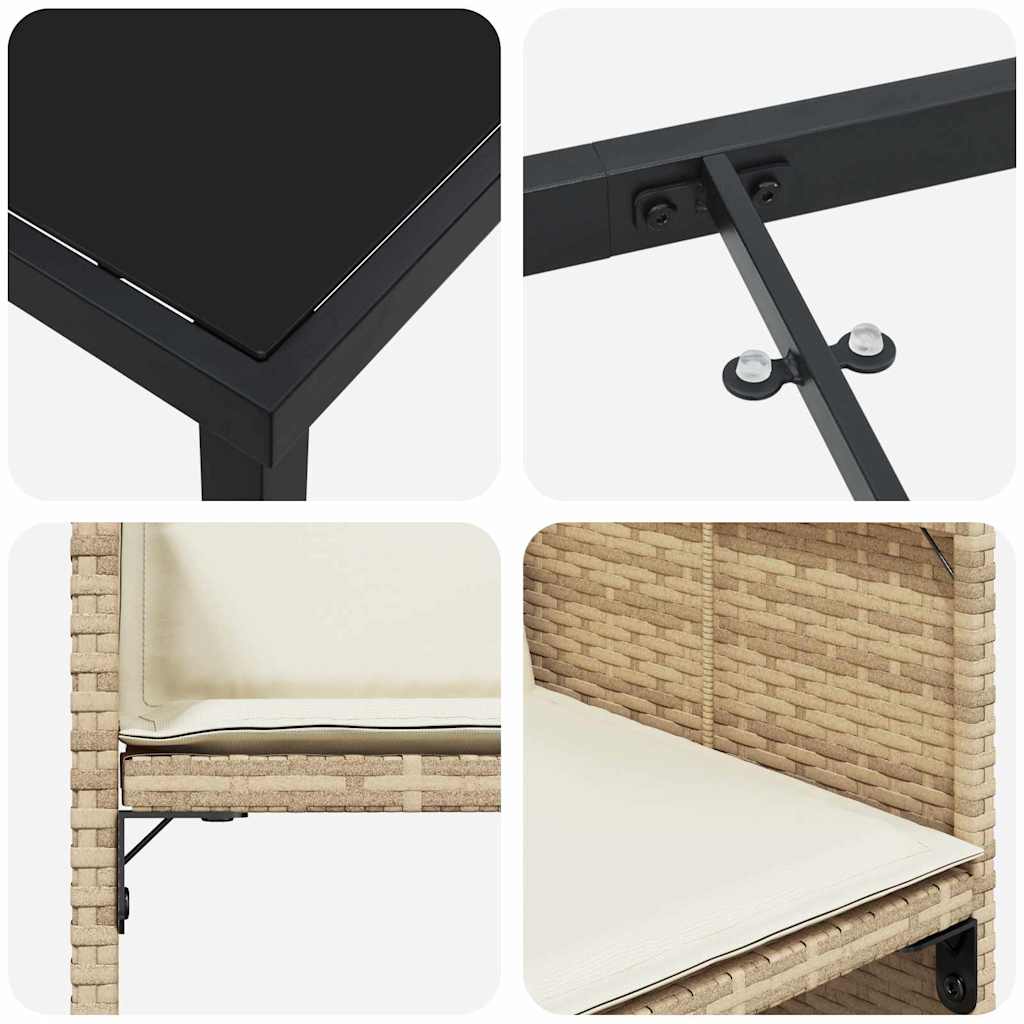Have Spisebordssæt 5 stk. Beige polyrattan