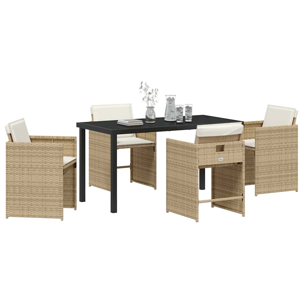 Have Spisebordssæt 5 stk. Beige polyrattan