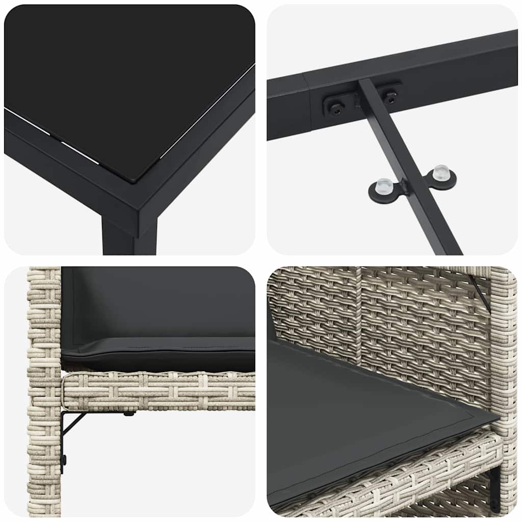 Have Spisebordssæt 5 stk. Lysegrå polyrattan