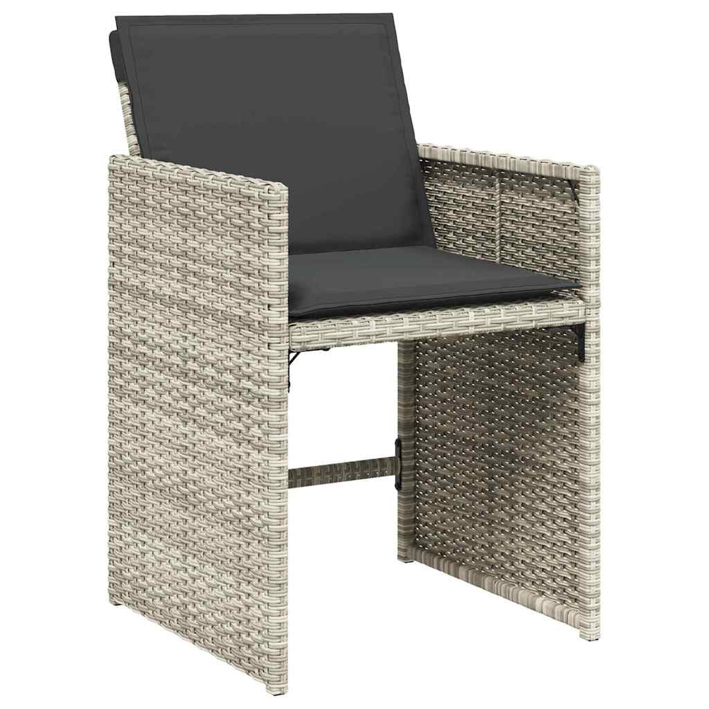 Have Spisebordssæt 5 stk. Lysegrå polyrattan