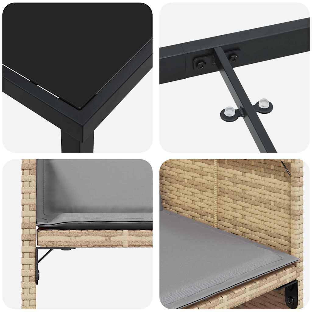 Have Spisebordssæt 5 stk. Beige polyrattan