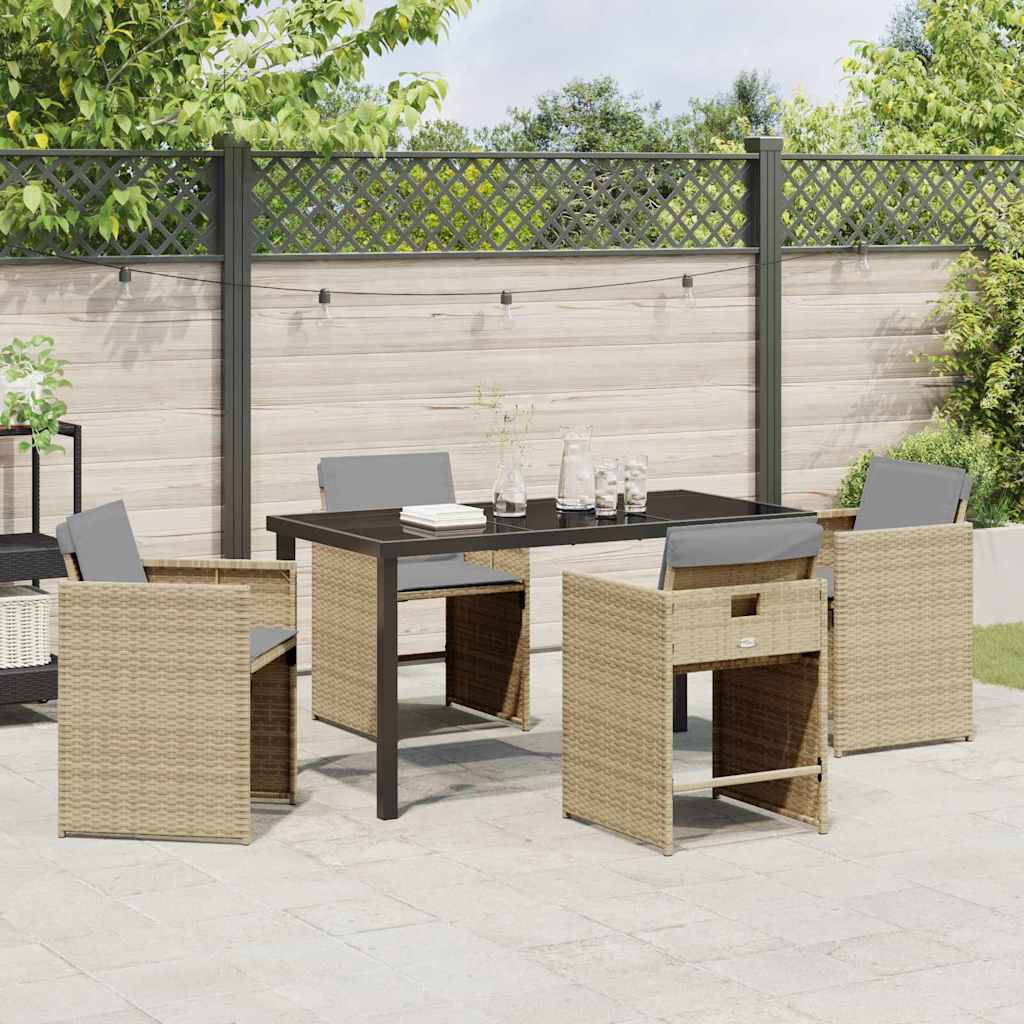 Have Spisebordssæt 5 stk. Beige polyrattan
