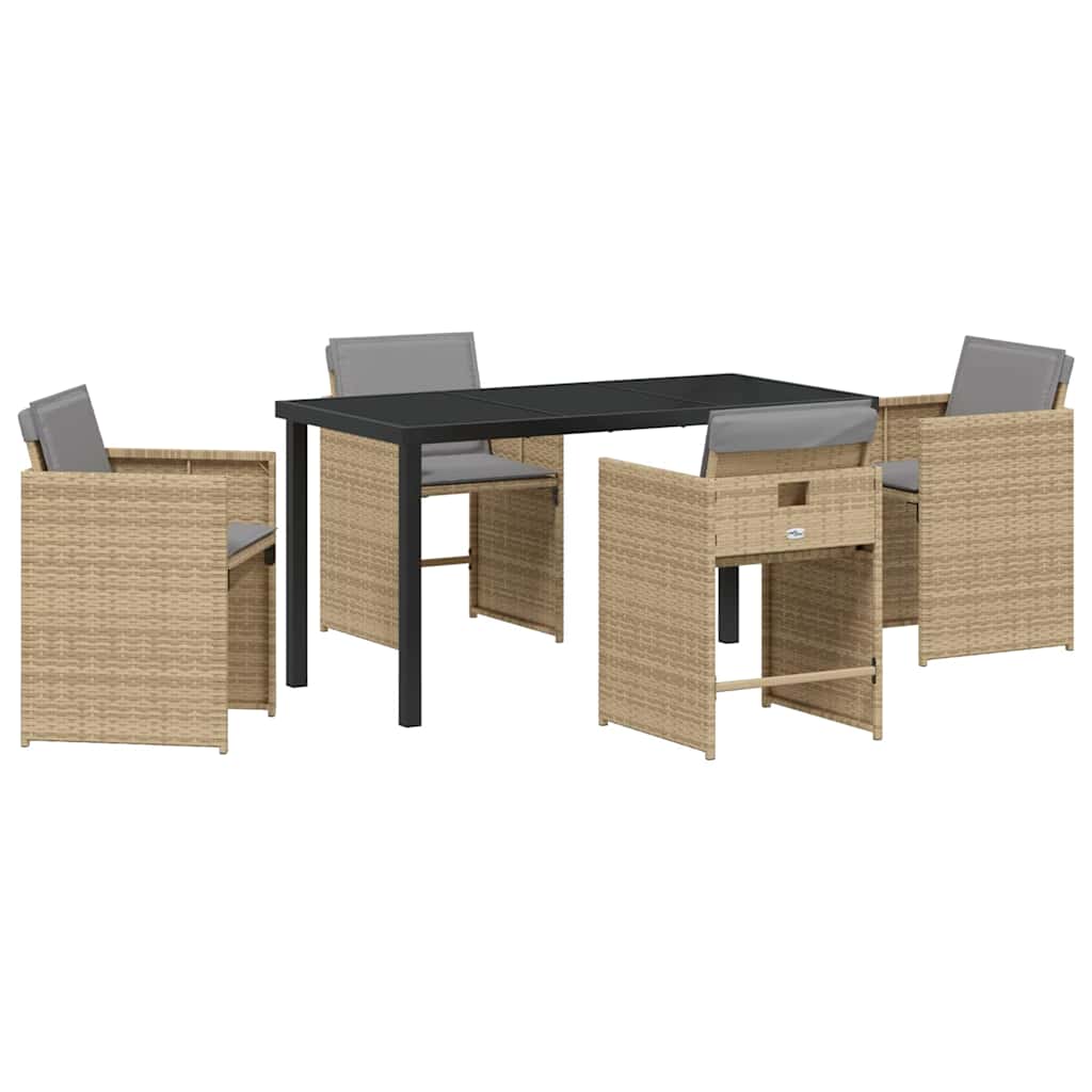 Have Spisebordssæt 5 stk. Beige polyrattan