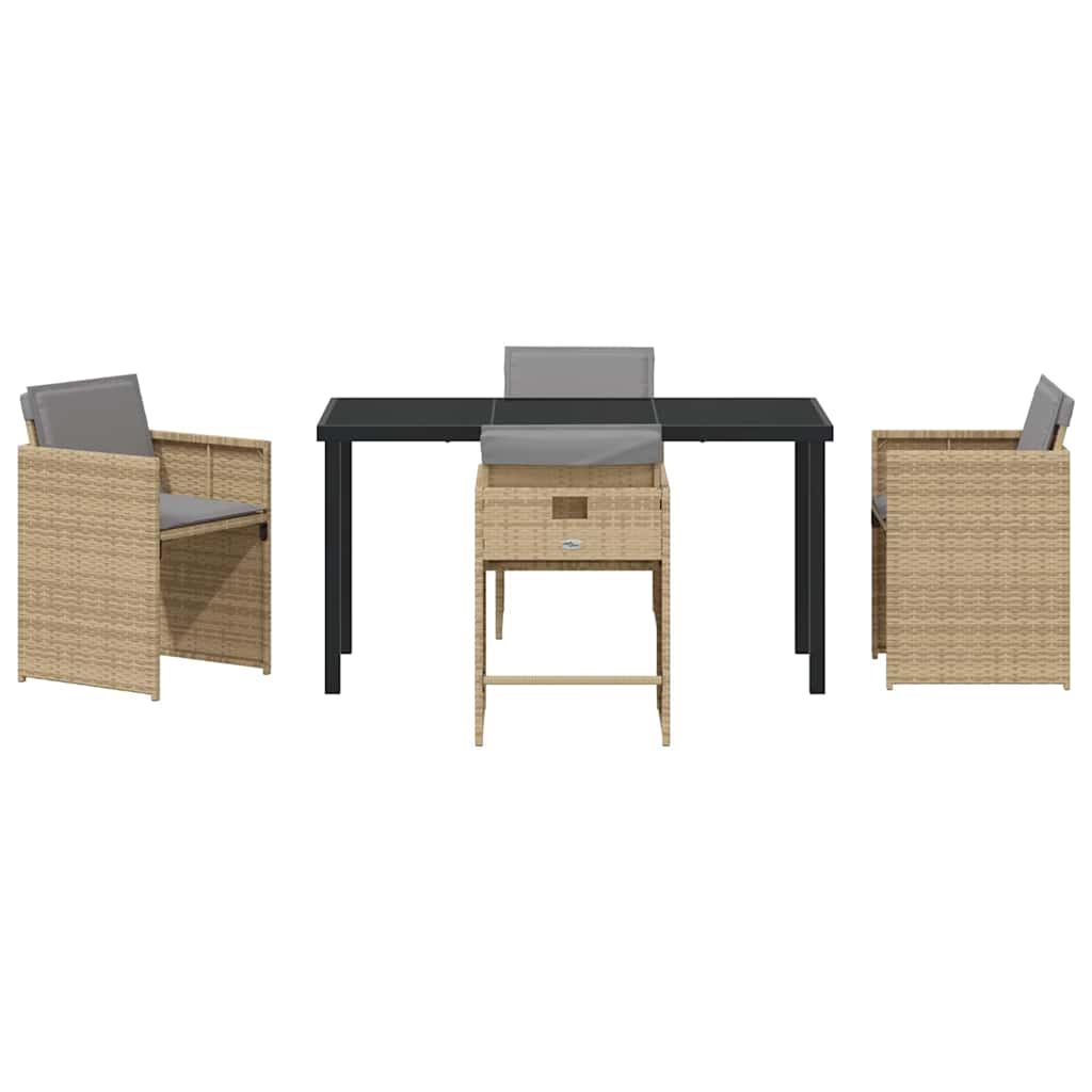 Have Spisebordssæt 5 stk. Beige polyrattan