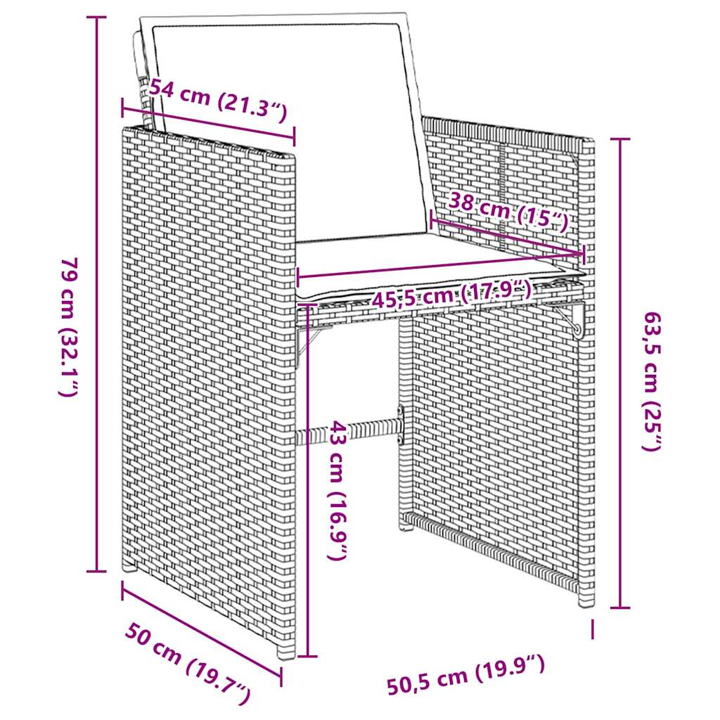 Have Spisebordssæt 5 stk. Beige polyrattan