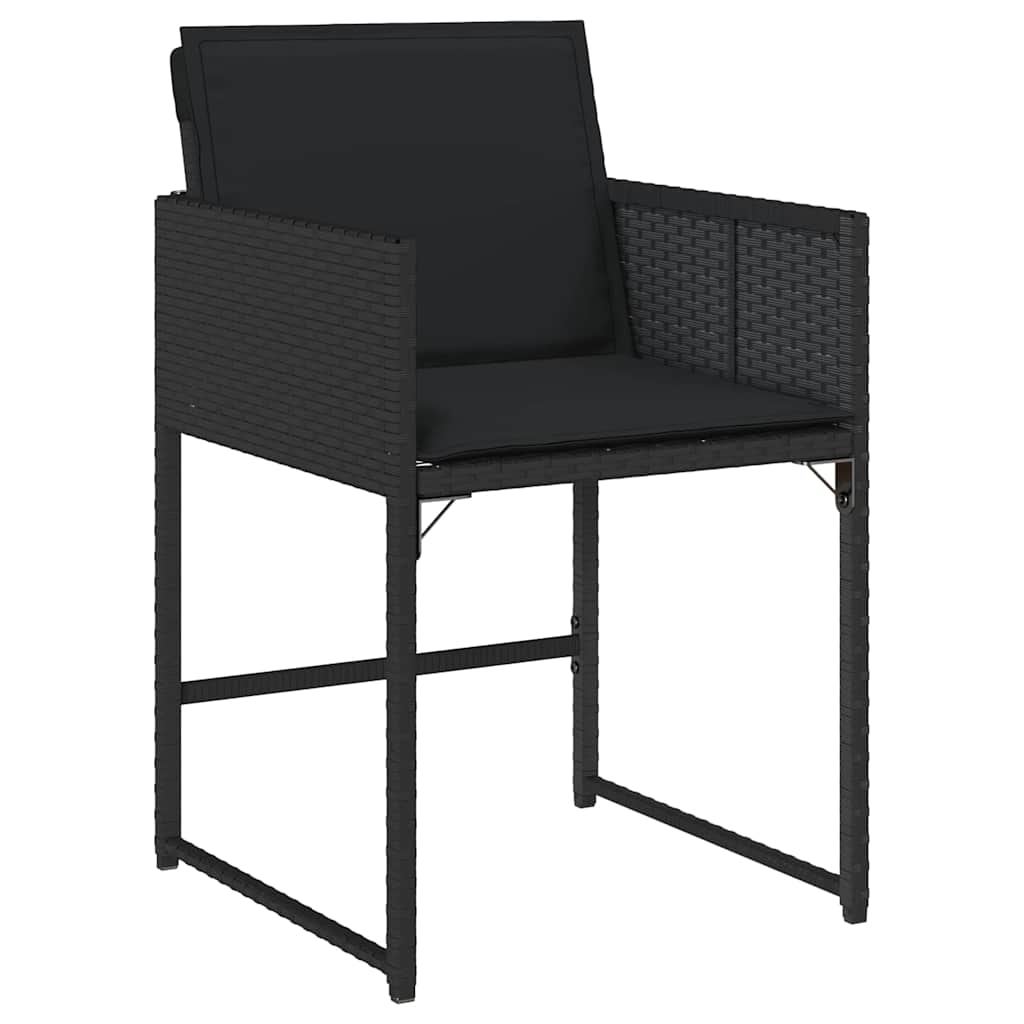 Have Spisebordssæt 5 stk. Sort polyrattan