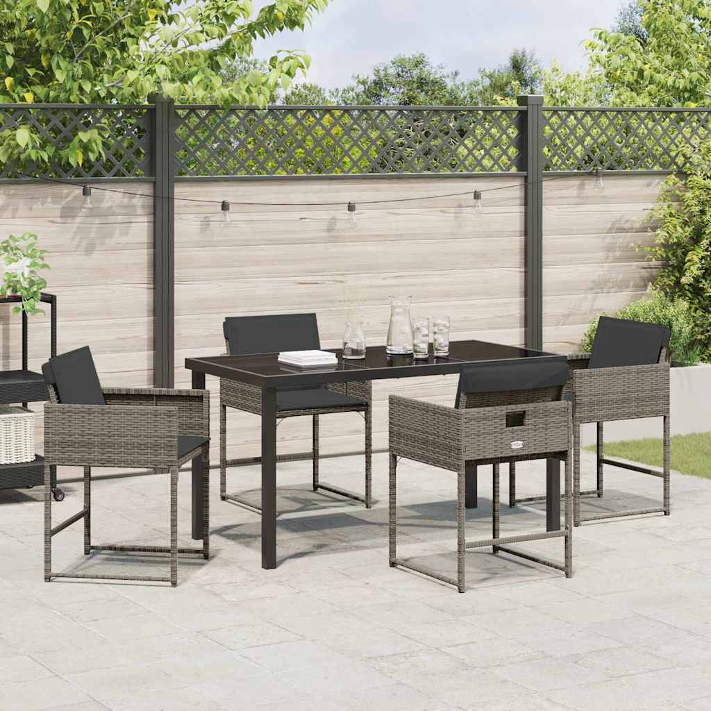 Have Spisebordssæt 5 stk. Grå polyrattan