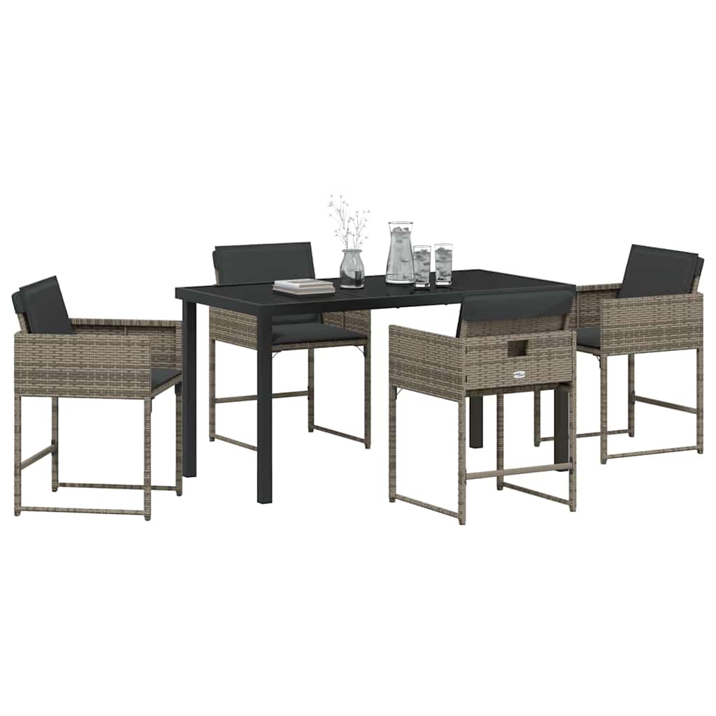 Have Spisebordssæt 5 stk. Grå polyrattan