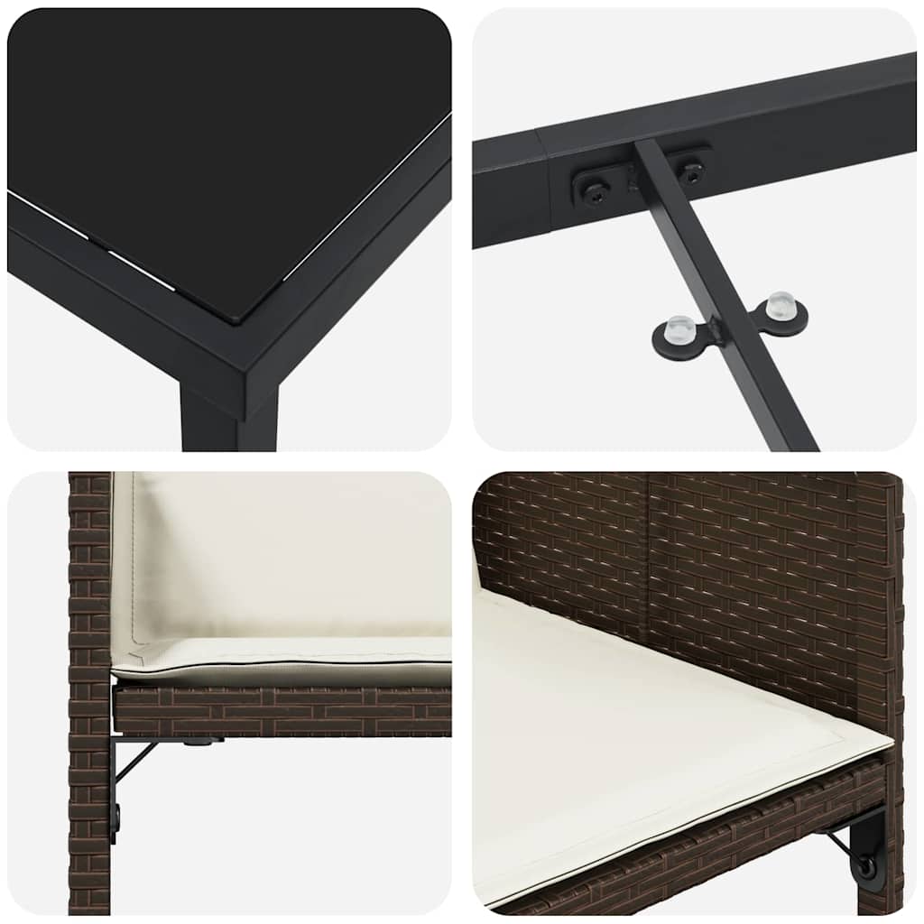 Have Spisebordssæt 5 stk. Brun polyrattan