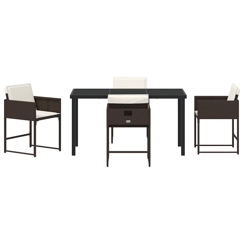 Have Spisebordssæt 5 stk. Brun polyrattan