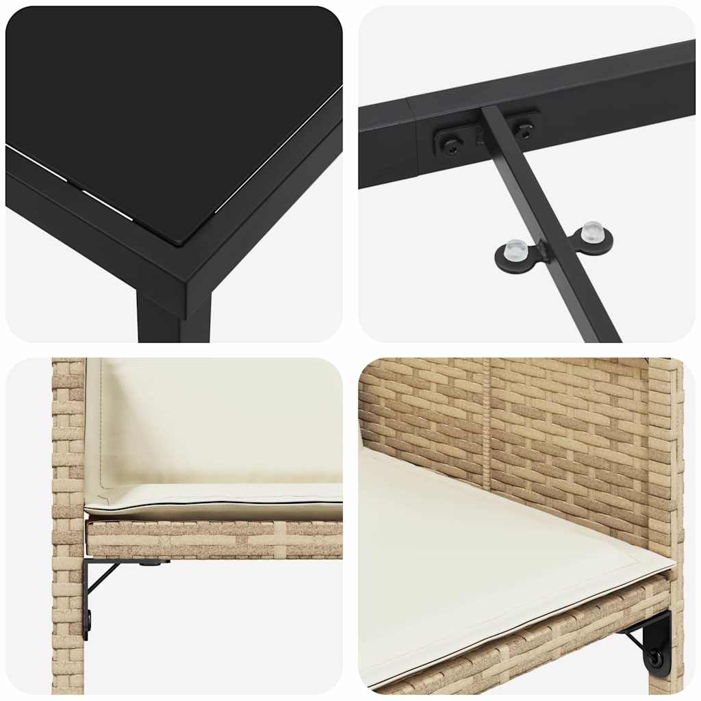 Have Spisebordssæt 5 stk. Beige polyrattan