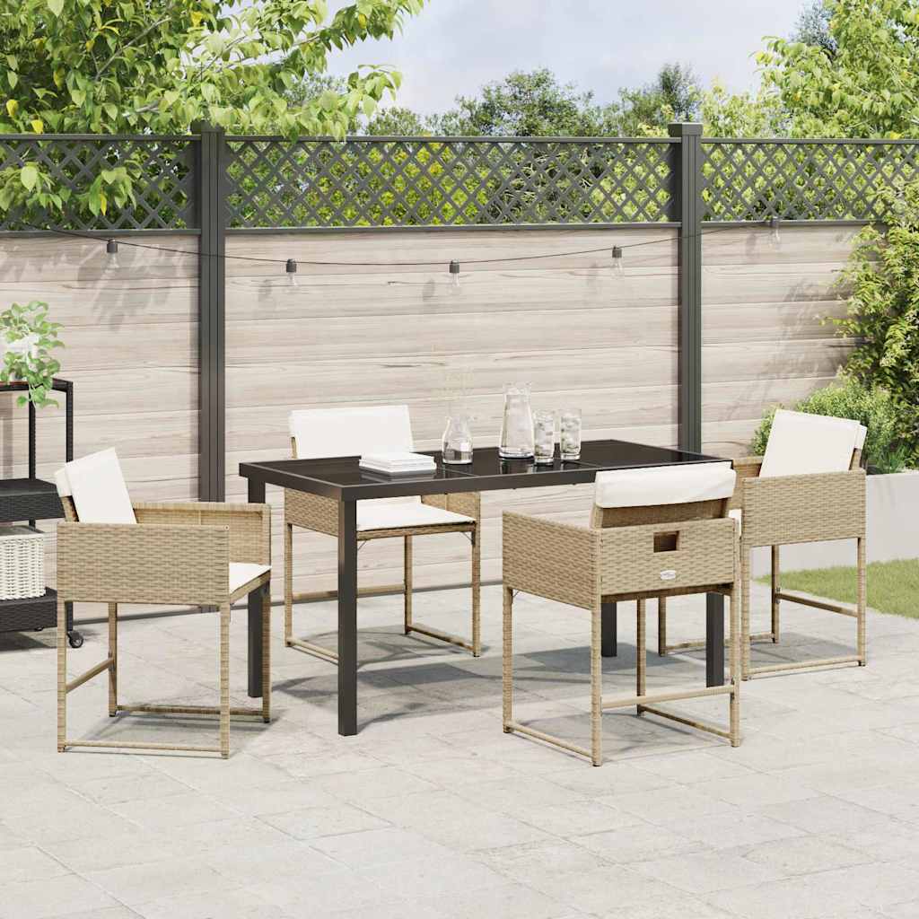 Have Spisebordssæt 5 stk. Beige polyrattan