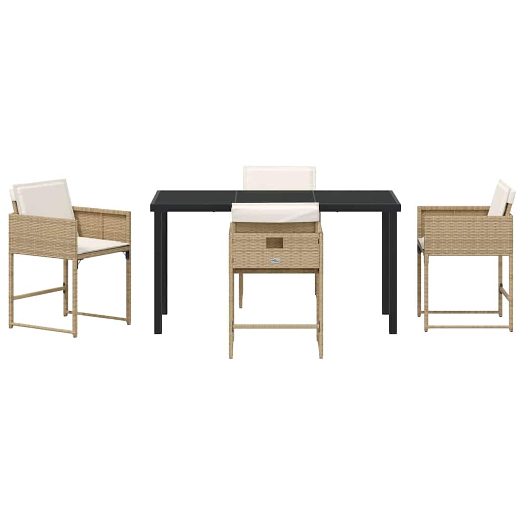 Have Spisebordssæt 5 stk. Beige polyrattan