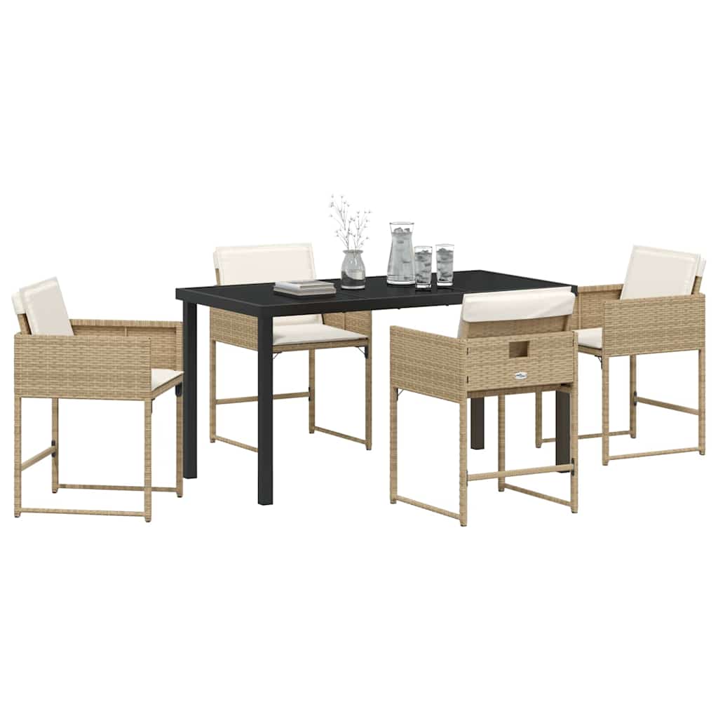 Have Spisebordssæt 5 stk. Beige polyrattan