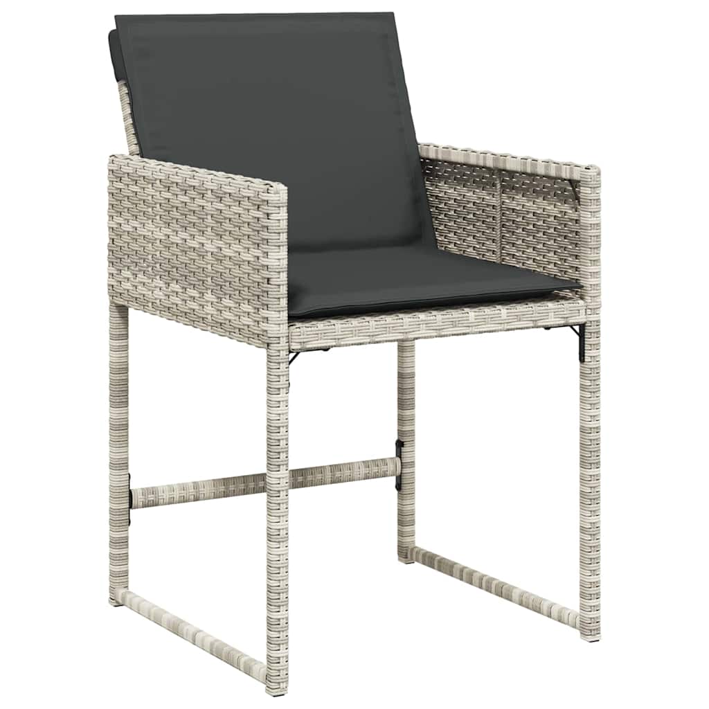 Have Spisebordssæt 5 stk. Lysegrå polyrattan