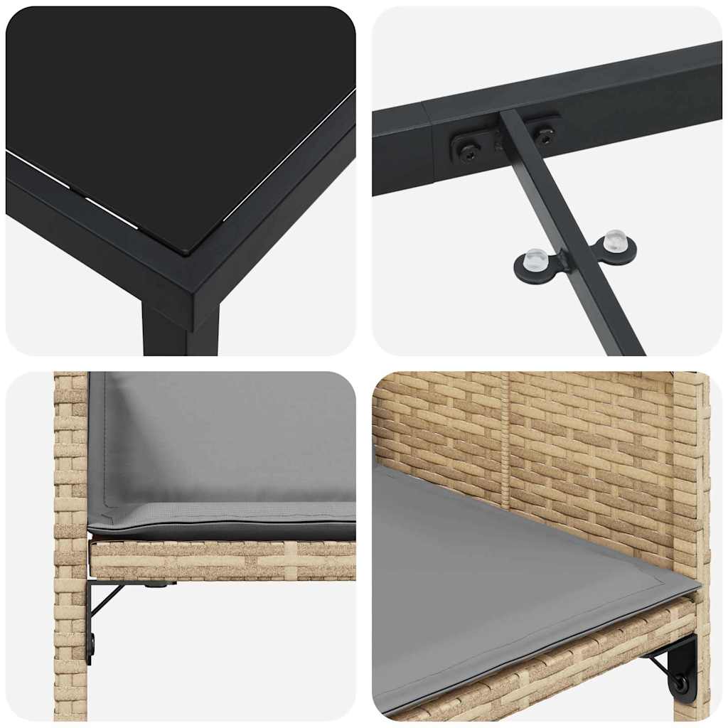 Have Spisebordssæt 5 stk. Beige polyrattan