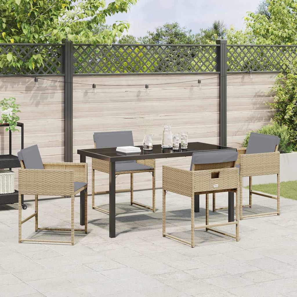Have Spisebordssæt 5 stk. Beige polyrattan