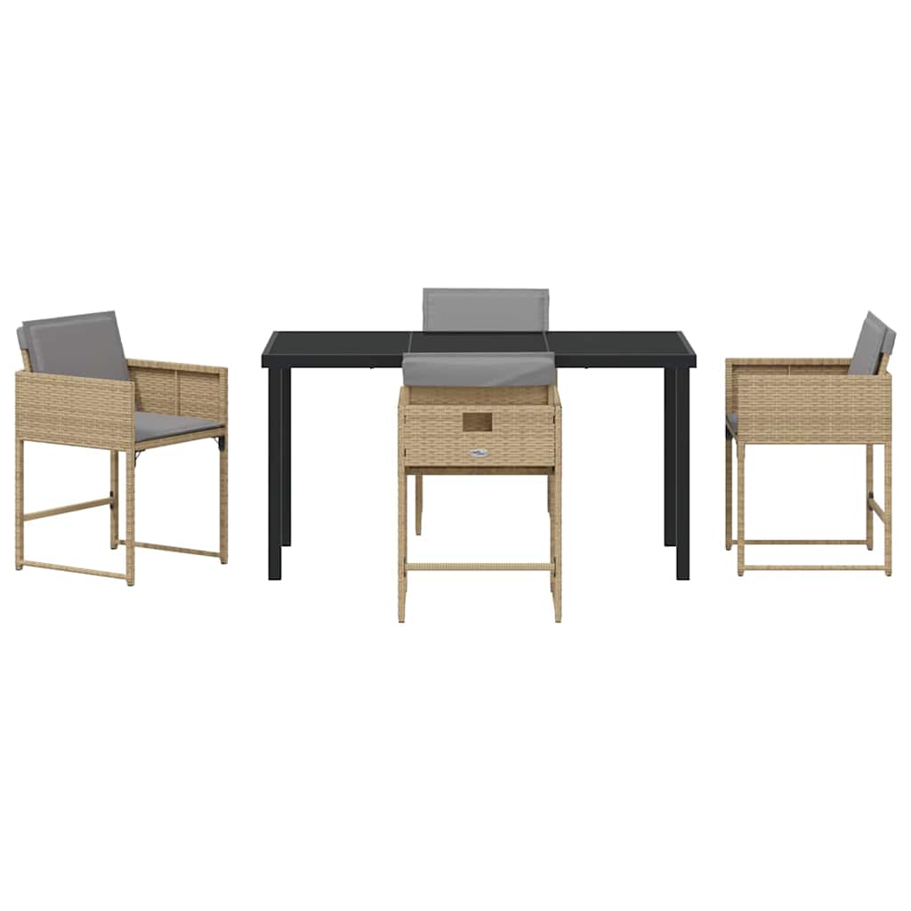 Have Spisebordssæt 5 stk. Beige polyrattan