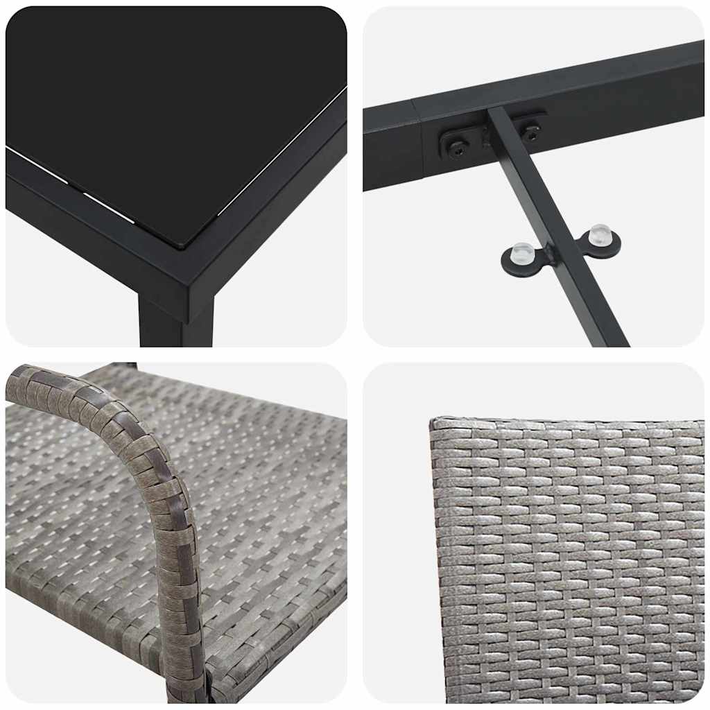 Have Spisebordssæt 3 stk. Grå polyrattan