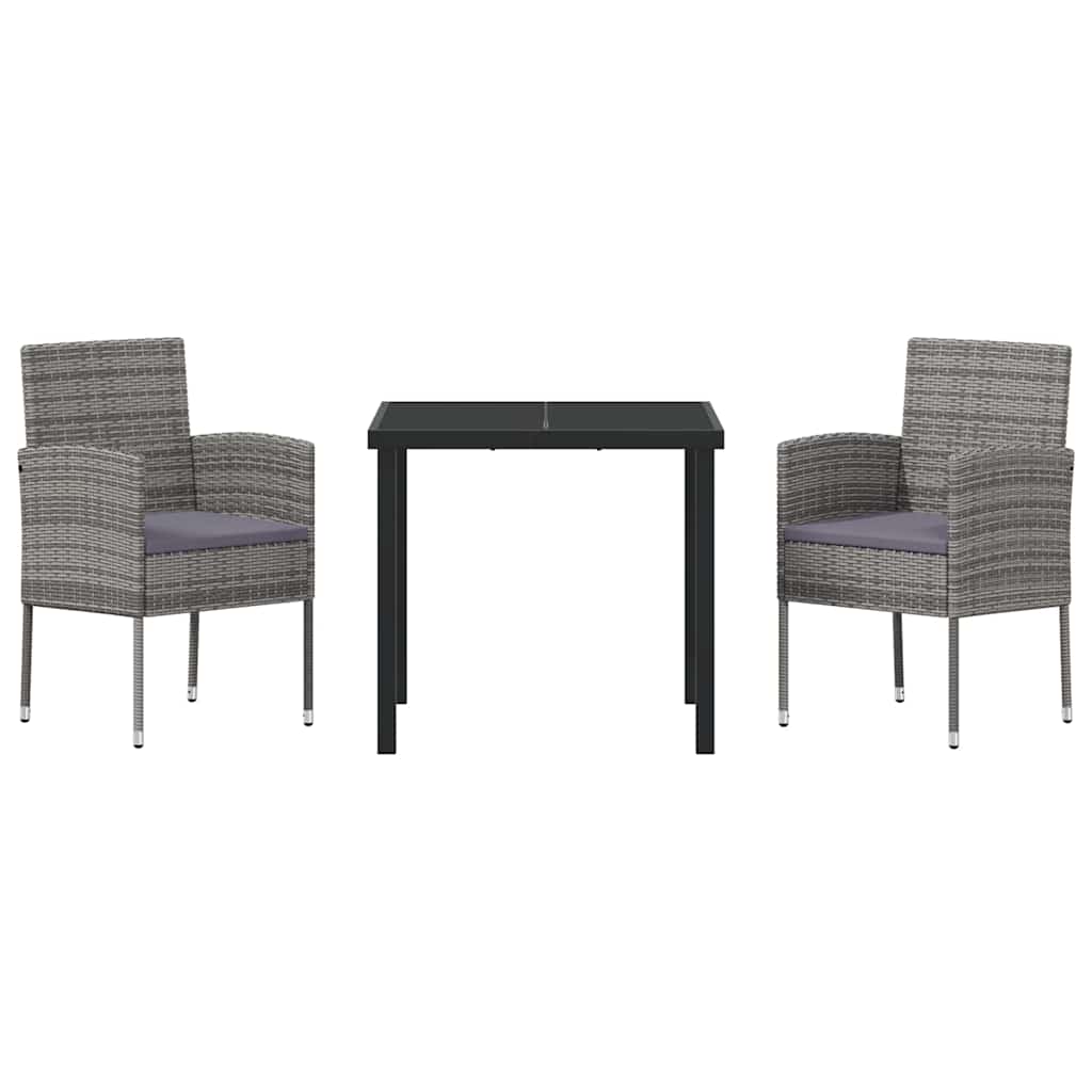 Have Spisebordssæt 3 stk. Grå polyrattan