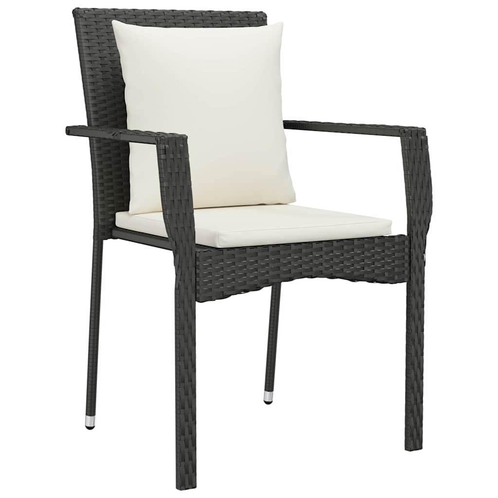 Have Spisebordssæt 5 stk. Sort polyrattan