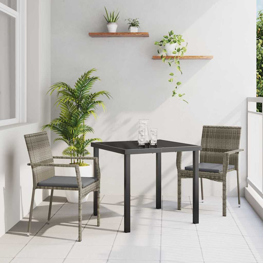 Have Spisebordssæt 3 stk. Grå polyrattan