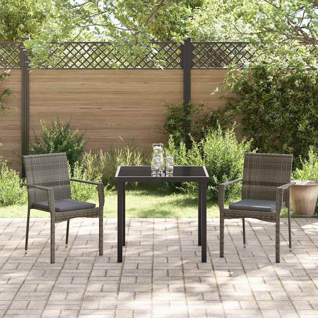 Have Spisebordssæt 3 stk. Grå polyrattan