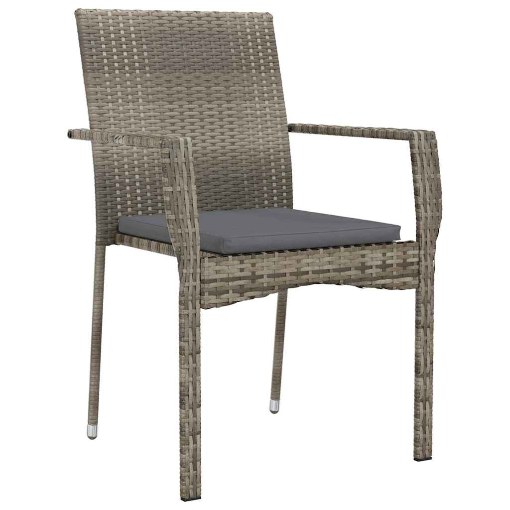 Have Spisebordssæt 3 stk. Grå polyrattan