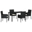 Have Spisebordssæt 5 stk. Sort polyrattan