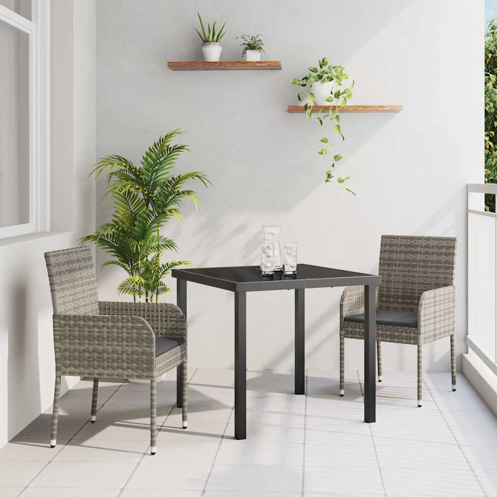 Have Spisebordssæt 3 stk. Grå polyrattan