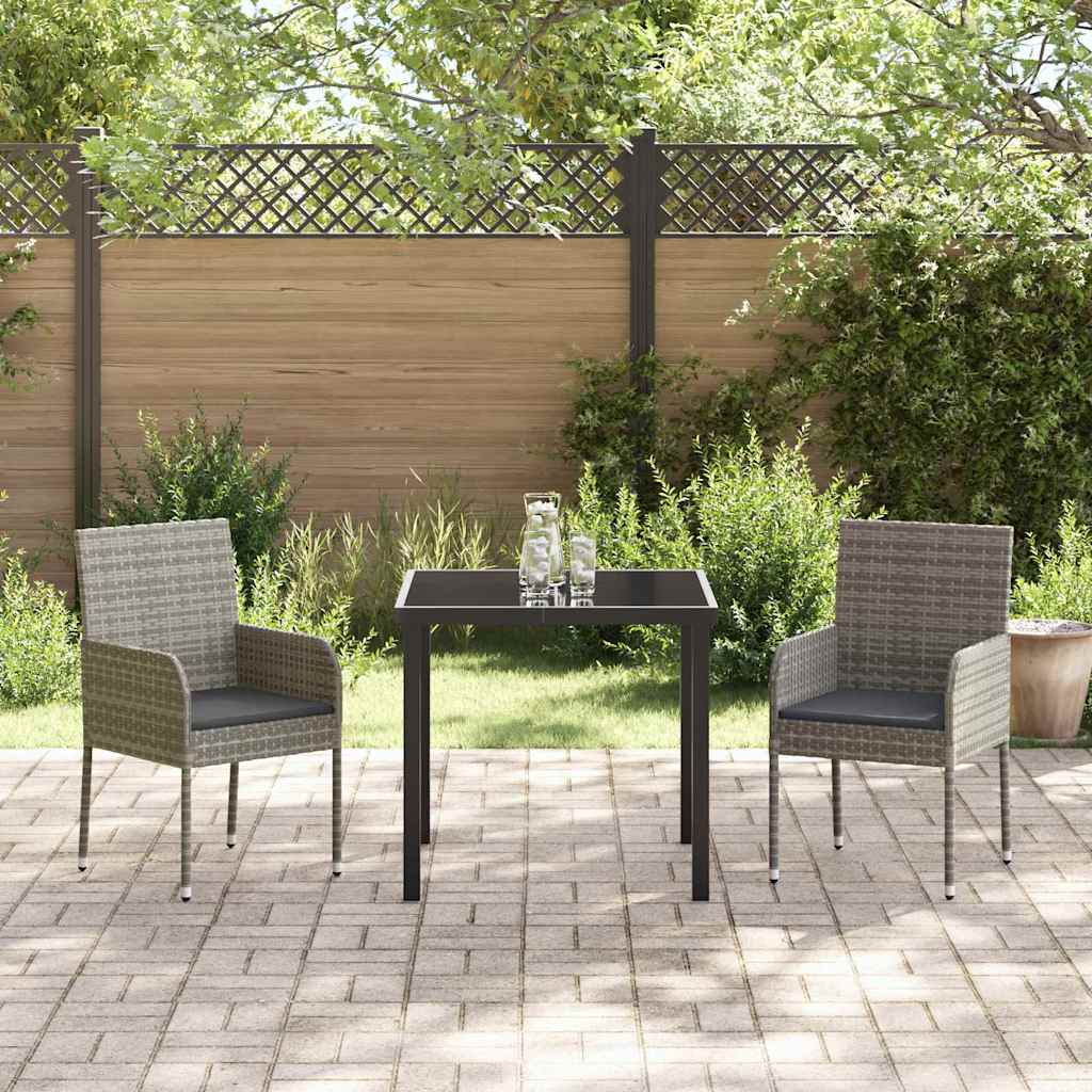 Have Spisebordssæt 3 stk. Grå polyrattan