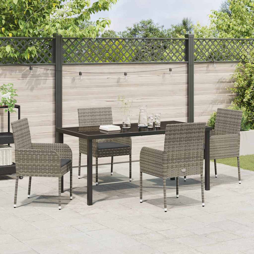 Have Spisebordssæt 5 stk. Grå polyrattan