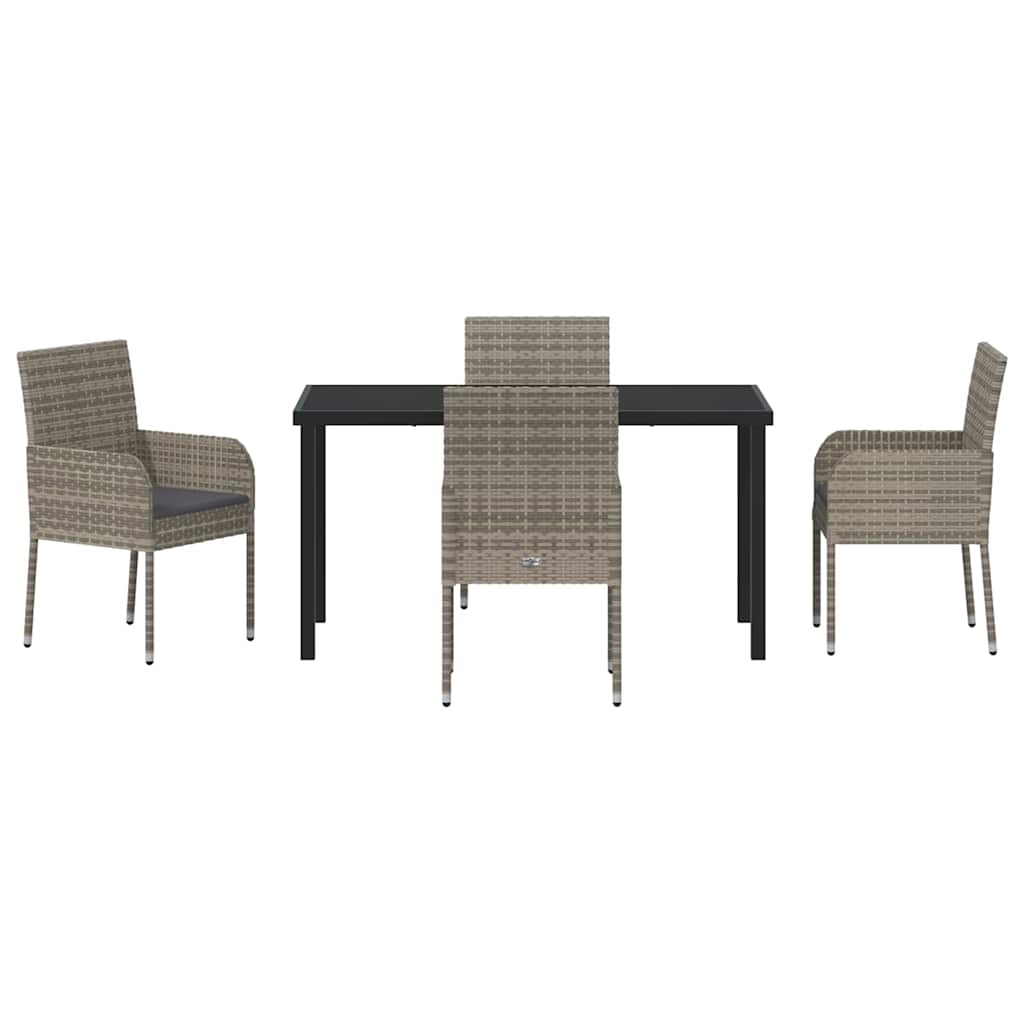 Have Spisebordssæt 5 stk. Grå polyrattan