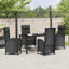 Have Spisebordssæt 5 stk. Sort polyrattan