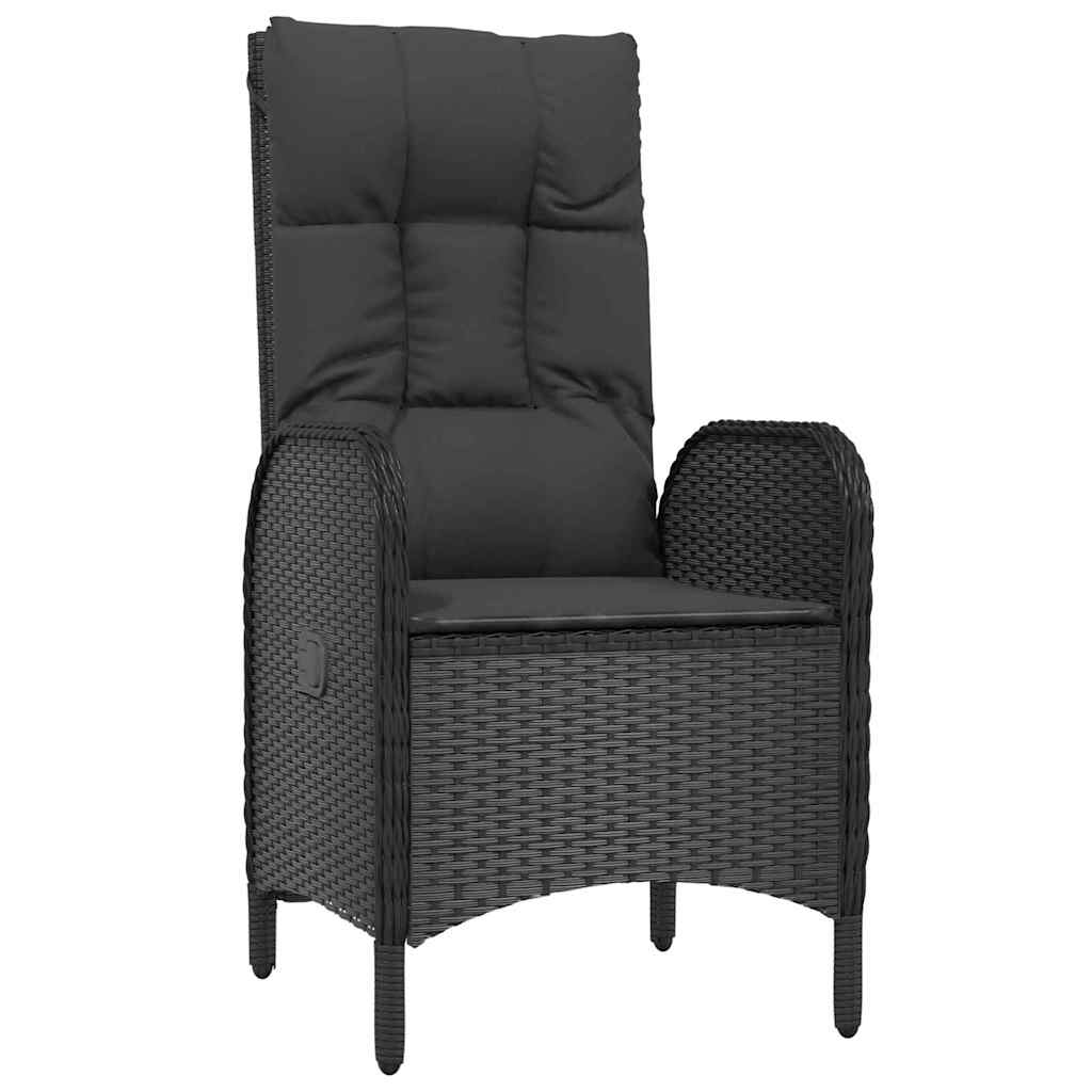 Have Spisebordssæt 5 stk. Sort polyrattan