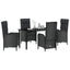 Have Spisebordssæt 5 stk. Sort polyrattan