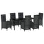 Have Spisebordssæt med pude 7 pcs Sort polyrattan