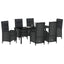 Have Spisebordssæt med pude 7 pcs Sort polyrattan