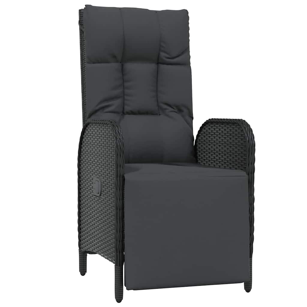 Have Spisebordssæt 5 stk. Sort polyrattan